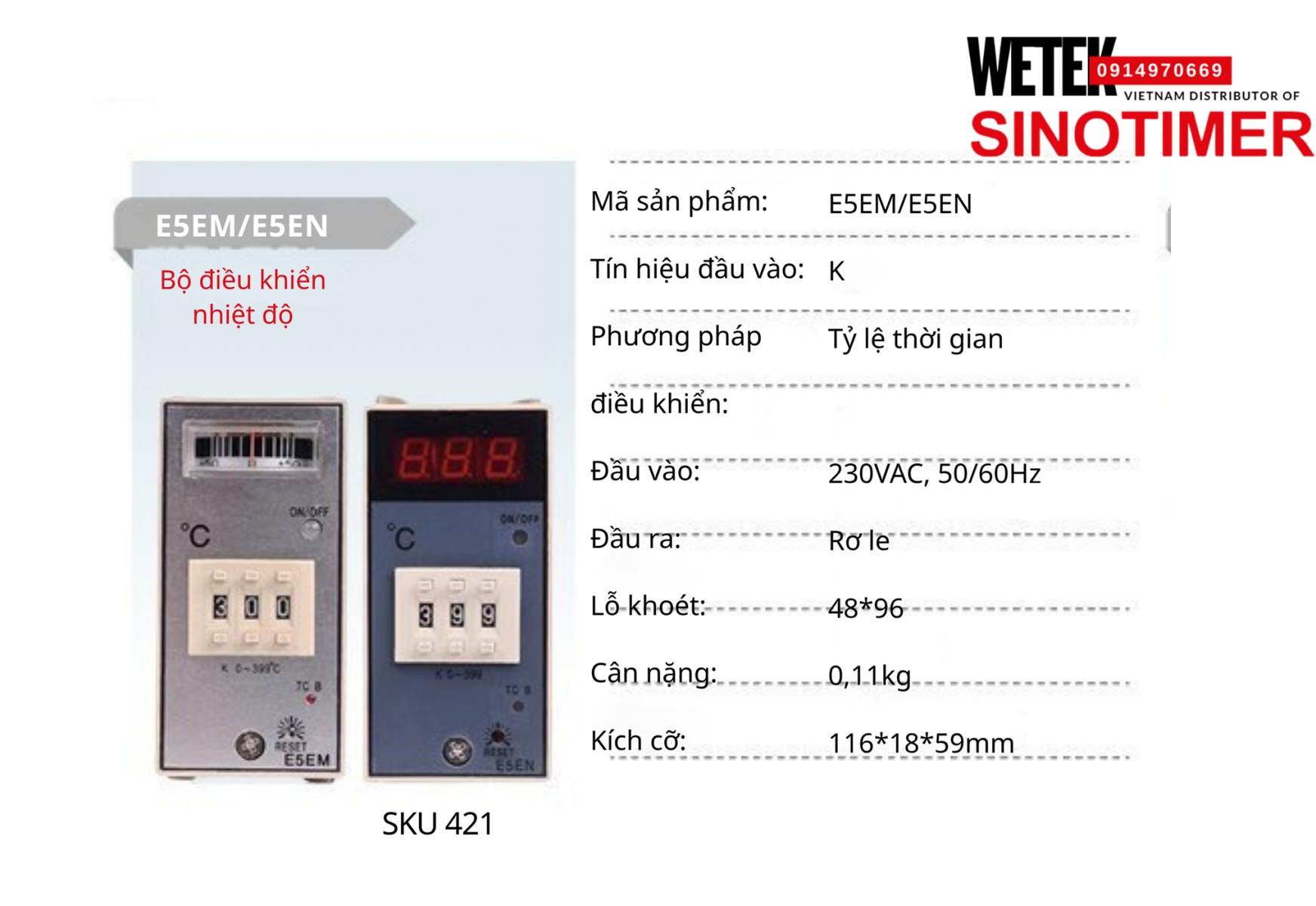 (SKU 421) Bộ điều khiển nhiệt độ PID E5EM/E5EN Sinotimer